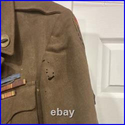 WW II Original US Army Uniform Dress Jacket with Service Ribbons & Patches