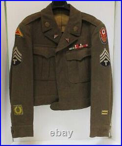 WW II U. S. Army Ike Jacket, All Patches, Medals, Pins And Insignia, Patton's 7th