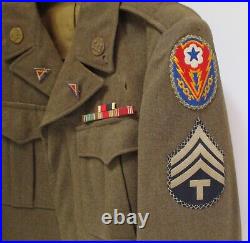 WW II U. S. Army Ike Jacket, All Patches, Medals, Pins And Insignia, Patton's 7th