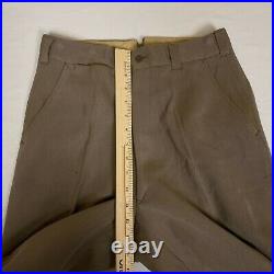 WW II US Army Officer's Trousers Zip Fly Wool Pants 28x31 Beige Light Brown