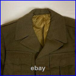 WW II US Army Wool O. D Officers Ike Jacket Field 36S Military Uniform 1945