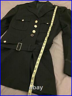 WW II Vintage Mens 1945 Green Us Army Officers Dress Uniform Pants & Jacket