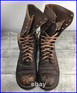 WW2 1940s WWII Army Military Combat Field Corcoran Leather Vintage Boots Size 9