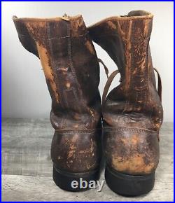 WW2 1940s WWII Army Military Combat Field Corcoran Leather Vintage Boots Size 9