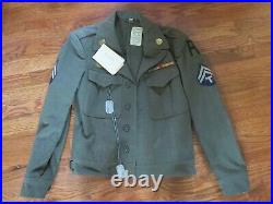 WW2 1st Army Medic Ike Jacket Named Medal Promotion Paperwork Dog Tags 34R
