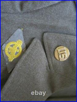 WW2 1st Army Medic Ike Jacket Named Medal Promotion Paperwork Dog Tags 34R