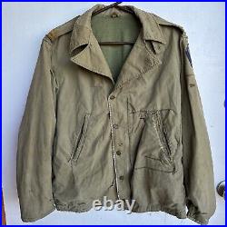 WW2 Army Field Jacket 1940's Military Tattered Mended Militaria Air Force Patch