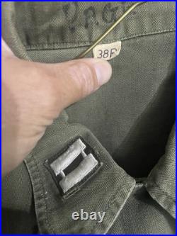 WW2 Era US Army HBT Shirt With Patches And Star Metal Buttons