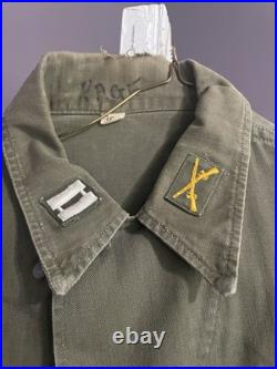 WW2 Era US Army HBT Shirt With Patches And Star Metal Buttons