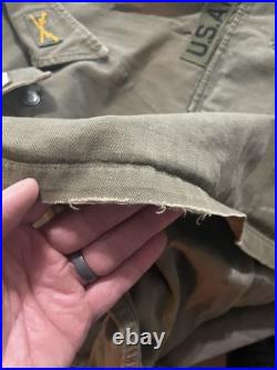 WW2 Era US Army HBT Shirt With Patches And Star Metal Buttons