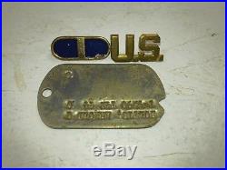 WW2 Flight Officer Pin US Pin and Dog Tag Original wwII pins Army Air Force WWII