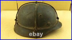 WW2 German Army Helmet. M40. Cross Wire Camo. Named. Q66. WithLiner. VTG