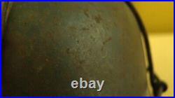 WW2 German Army Helmet. M40. Cross Wire Camo. Named. Q66. WithLiner. VTG