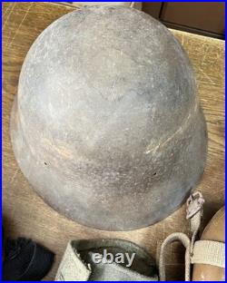WW2 II Vintage Imperial Japanese Army Military Equipment Collection Helmet etc