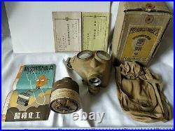 WW2 IMPERIAL JAPANESE ARMY SOLDIER and civilian Original Gas Mask and Tank-d1013