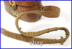 WW2 Japanese Army Combat Medic's Medical Bag Leather Pouch with Belt Red Cross