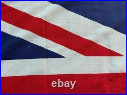 WW2 Large Original British Union Jack Cotton Linen Flag 180cm x 85cm VE Day