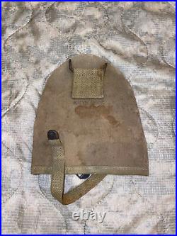 WW2 M1910 T handle Shovel entrenching tool & Cover Kadin 1943 US Army USMC