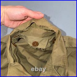 WW2 M41 Army Field Jacket Military 1940s WWII M-1941 Civilian Unlined Rips