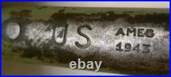 WW2 Original US AMES 1943 Army Trench Shovel M-1910 T-Handle WWII Spade