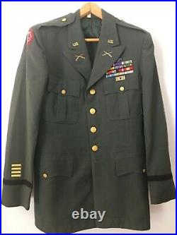 WW2 Service US Army Green Dress Uniform Jacket Ninth Army wh MANY Chest Ribbons