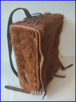 WW2 Swiss Army Military Pony Fur Backpack Tornister Rucksack 1951 Original VTG