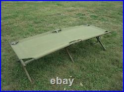 WW2 U. S. Army Canvas & Wood Folding Cot Dated 1945 Original New Old Stock WWII