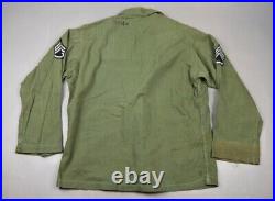 WW2 U. S. Army HBT Special OD7 Jacket Sergeant Rayon Chevrons Used Large 45D