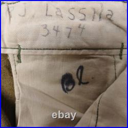WW2 U. S. Army M-1937 Uniform Trousers With Handmade Engraving Buckle Iran 1943 WW2 U. S. Army M-1937 Uniform Trousers With Handmade Engraving Buckle Iran 1943