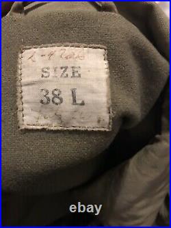 WW2 U. S. Army M41 M1941 Cotton Wool Field jacket Coat Size 38L NEAR MINT