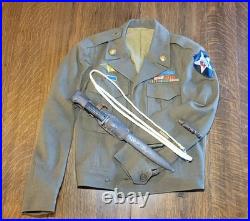 WW2 US Army 2nd Infantry Division GROUPING Jacket BAYONET CIB Lanyard