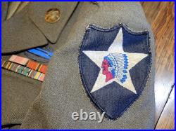 WW2 US Army 2nd Infantry Division GROUPING Jacket BAYONET CIB Lanyard