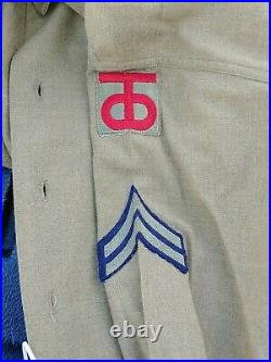 WW2 US Army 90th division Ike jacket Shirt pants Medals Named Soldier lot group