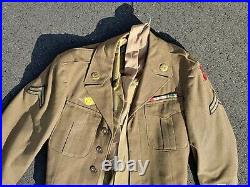 WW2 US Army 90th division Ike jacket Shirt pants Medals Named Soldier lot group