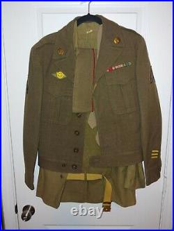 WW2 US Army 90th division Ike jacket Shirt pants Medals Named Soldier lot group