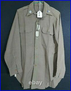 WW2 US Army AG Corps Lt. Col. Uniform Shirt 1940, Overseas Cap, & Dog Tags Orig