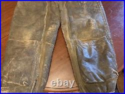 WW2 US Army Air Force Aero Leather 40R Flight Pants Trousers Sheepskin Shearling