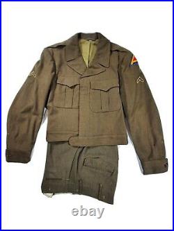 WW2 US Army Air Force Uniform Ike Jacket, Paints & Cap Sz 38 L All M G Hill