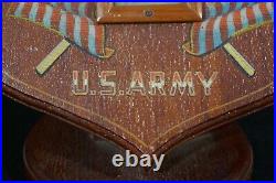 WW2 US Army Armored Corps 13th Armored Photograph & Patriotic Frame 12x14x8 Rare