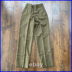 WW2 US Army Button Fly Wool Field Trousers OD Size 29x33 MFG Lee Mont WWII 40s