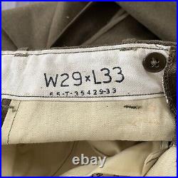 WW2 US Army Button Fly Wool Field Trousers OD Size 29x33 MFG Lee Mont WWII 40s