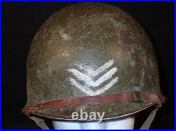 WW2 US Army CBI T/5 Helmet M1 Fixed Bail Front Seam 1944 Firestone Liner RARE