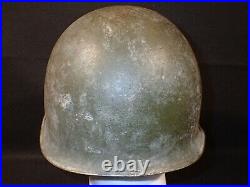 WW2 US Army CBI T/5 Helmet M1 Fixed Bail Front Seam 1944 Firestone Liner RARE