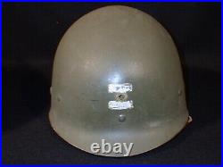 WW2 US Army CBI T/5 Helmet M1 Fixed Bail Front Seam 1944 Firestone Liner RARE