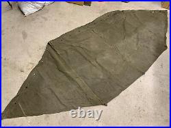 WW2 US Army COMPLETE Closed Flaps Tent 1944-45 2xHalves 2xPoles LATE OD