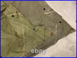 WW2 US Army COMPLETE Closed Flaps Tent 1944-45 2xHalves 2xPoles LATE OD