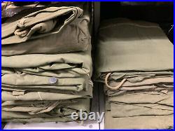 WW2 US Army COMPLETE Closed Flaps Tent 1944-45 2xHalves 2xPoles LATE OD