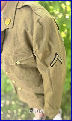 WW2 US Army Enlisted Mans 4 pocket uniform Jacket Size 44R Large Size
