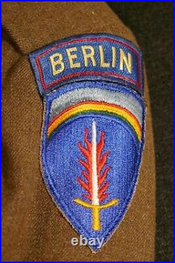 WW2 US Army Europe Berlin Technical Sergeant Ike Jacket 7 Ribbons 45th Infantry