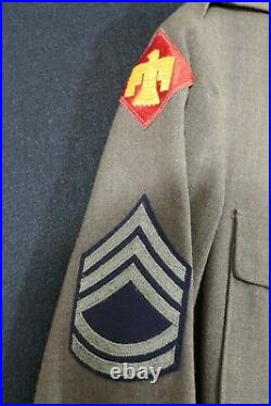 WW2 US Army Europe Berlin Technical Sergeant Ike Jacket 7 Ribbons 45th Infantry